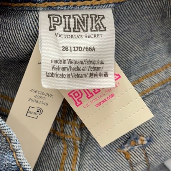 PINK Victoria’s Secret High Rise Denim Shorts NEW - Picture 6 of 7
